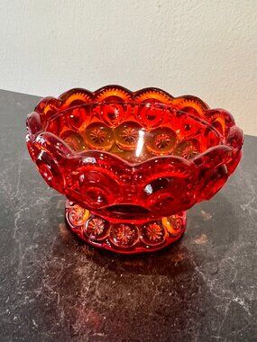 Amberina "Moon and Stars" Compote Bowl - L.E. Smith Glass Company - Stunning!